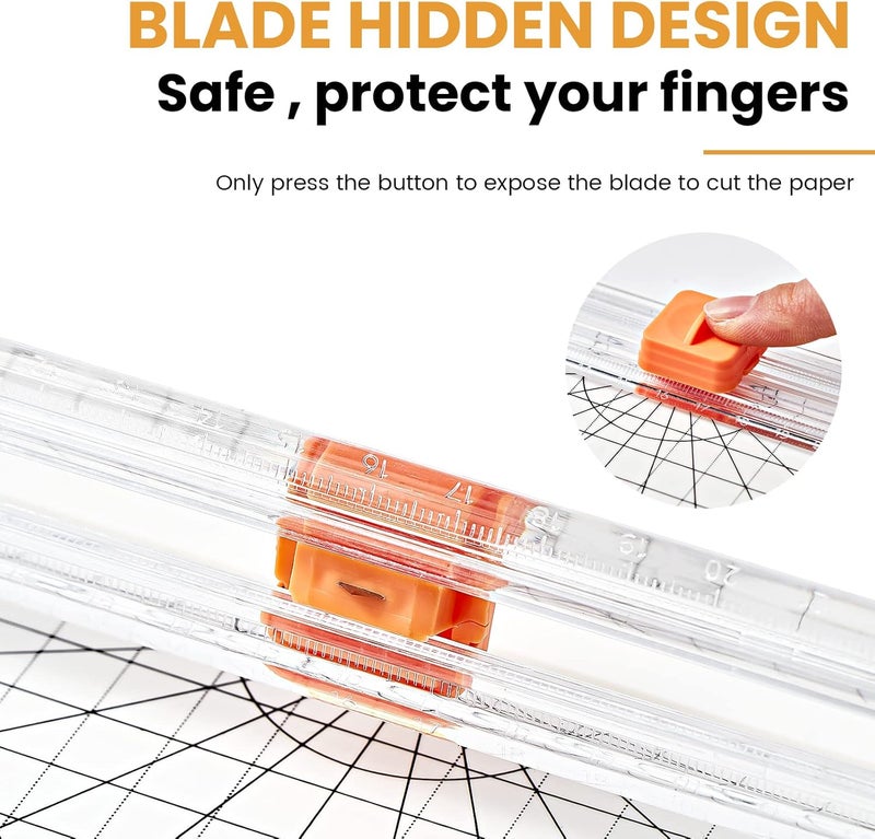 ISDIR A4 Paper Cutter 12 Inch Titanium Paper Trimmer Scrapbooking Tool with Automatic Security Safeguard for Craft Paper, Coupon, Label and Cardstock (White) - Image 4